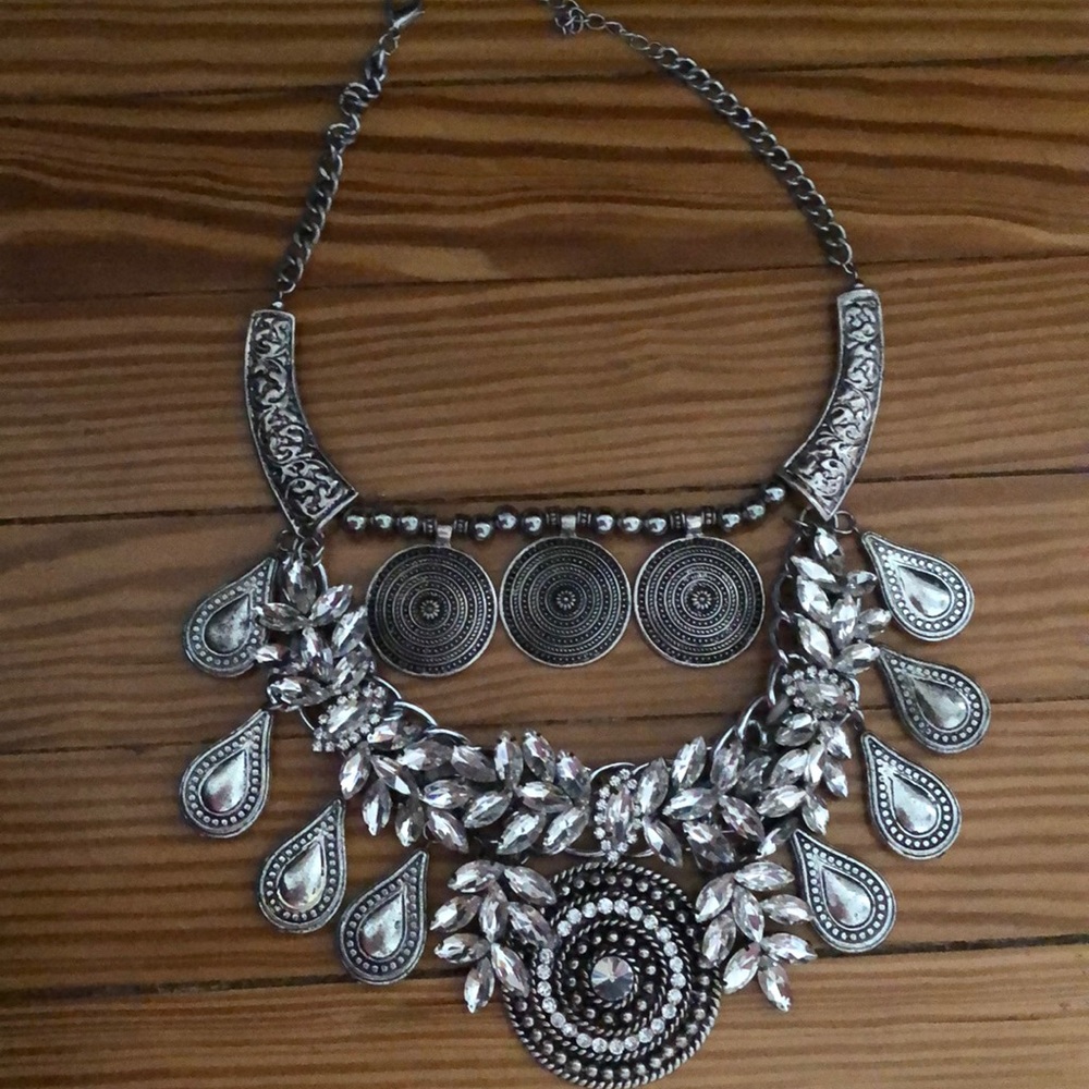 Statement Silver Necklace - image 1